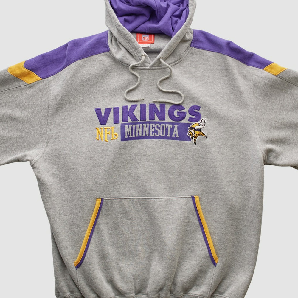 Minnesota Vikings NFL 2000s Hooded Pullover Sweatshirt - Heather Gray Vintage online