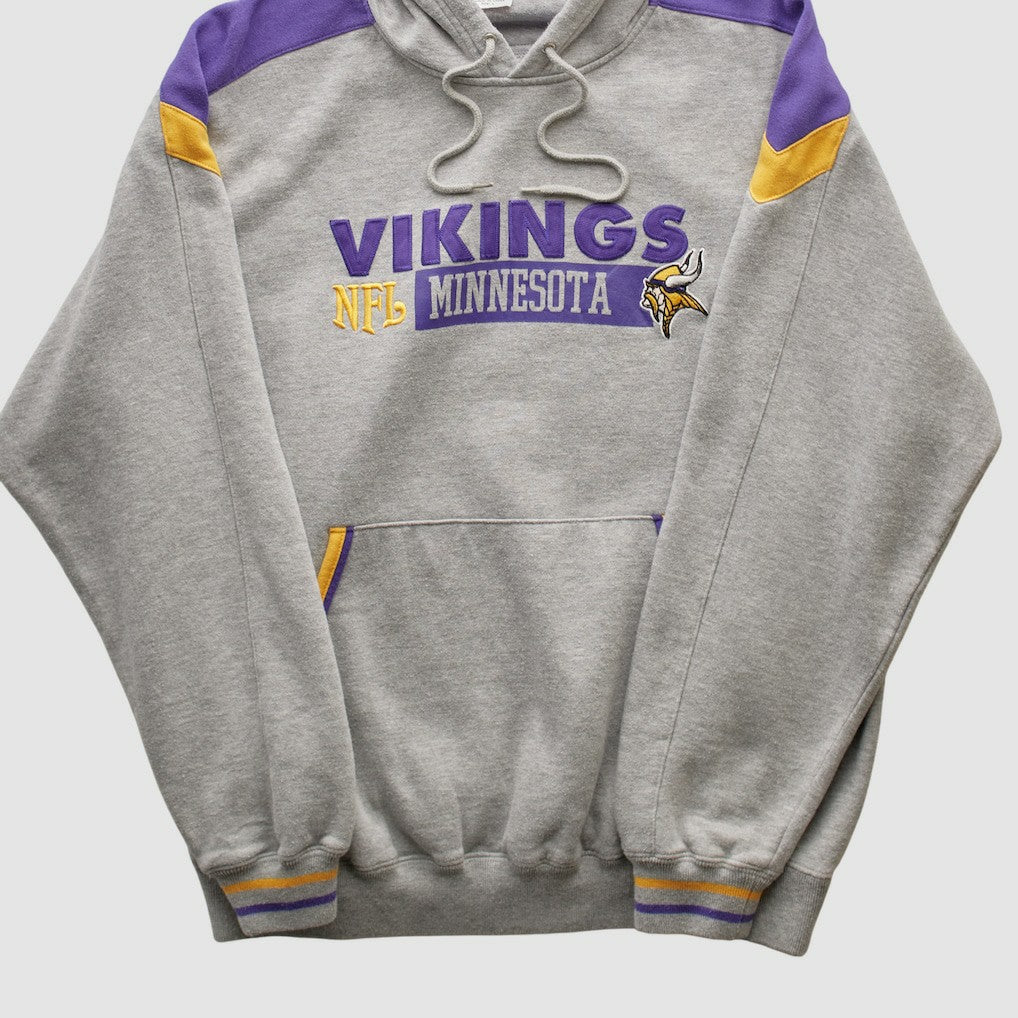 Minnesota Vikings NFL 2000s Hooded Pullover Sweatshirt - Heather Gray Vintage online