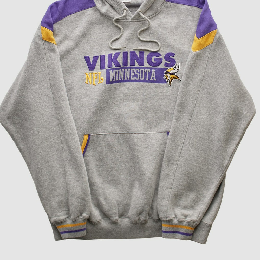 Minnesota Vikings NFL 2000s Hooded Pullover Sweatshirt - Heather Gray Vintage online