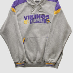 Minnesota Vikings NFL 2000s Hooded Pullover Sweatshirt - Heather Gray Vintage online