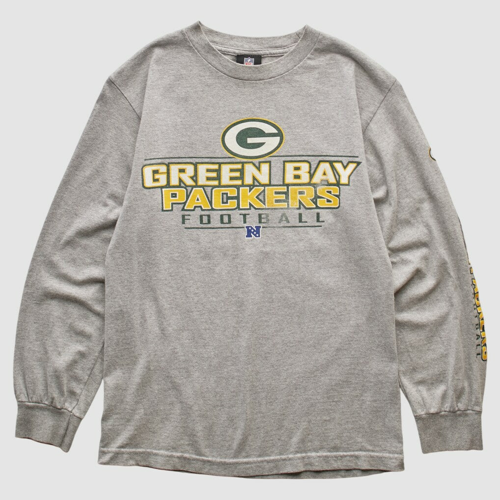 Green Bay Packers NFL 2010s Long Sleeve T-shirt - Heather Gray Vintage discount