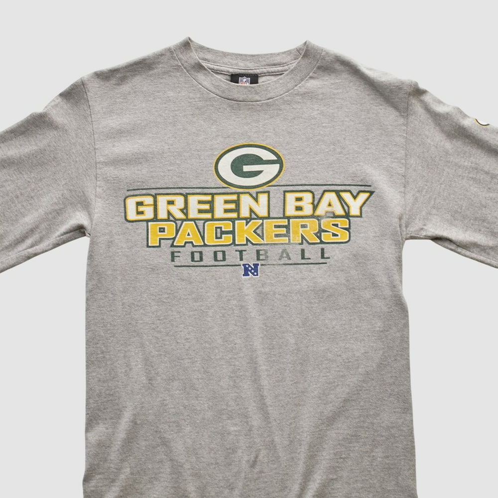 Green Bay Packers NFL 2010s Long Sleeve T-shirt - Heather Gray Vintage discount