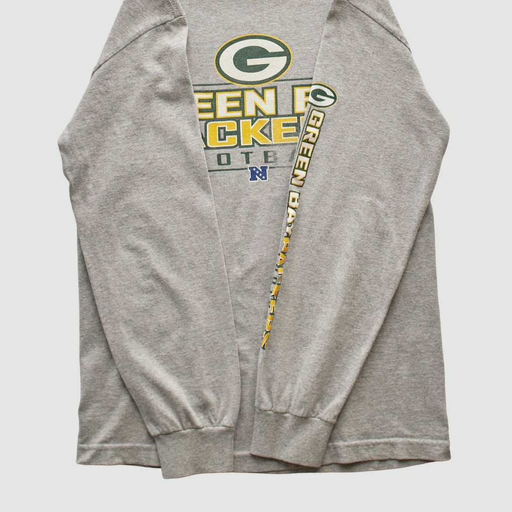 Green Bay Packers NFL 2010s Long Sleeve T-shirt - Heather Gray Vintage discount
