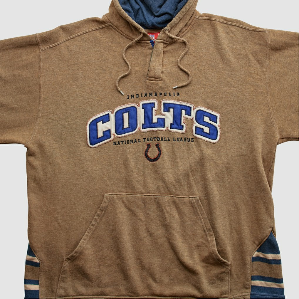 Indianapolis Colts NFL 2000s Hooded Pullover Sweatshirt - Tan Vintage sale