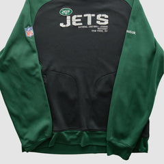 New York Jets Reebok 2010s Hooded Pullover Sweatshirt - Black Vintage sale