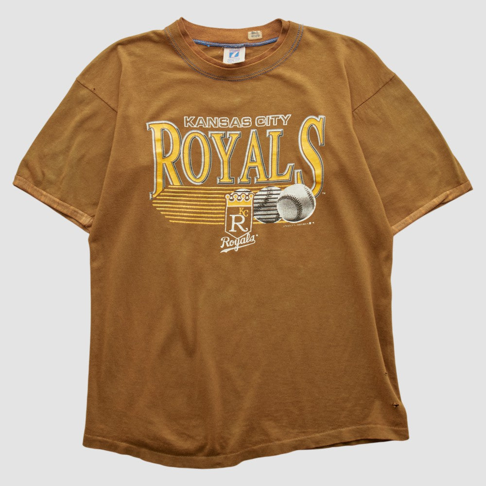 Kansas City Royals Logo 7 90s T-shirt - Brown Vintage