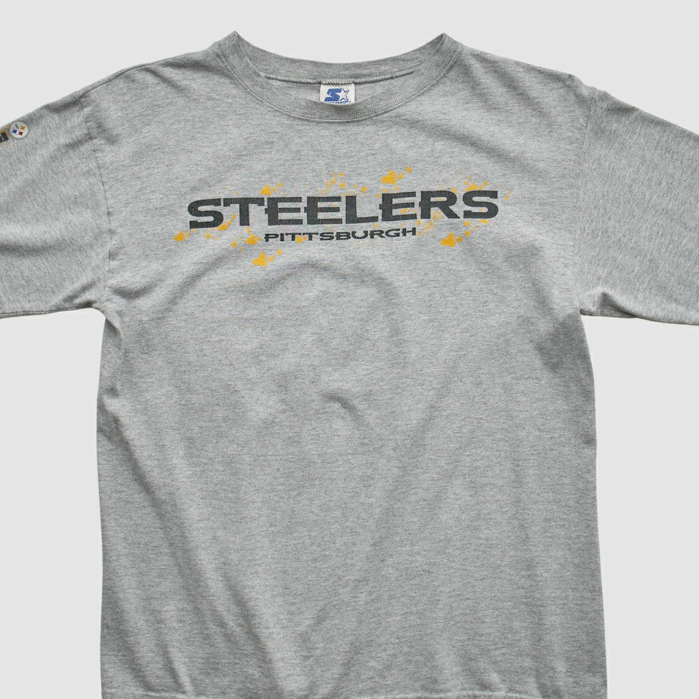 Pittsburgh Steelers Starter 90s Long Sleeve T-shirt - Heather Gray Vintage outlet