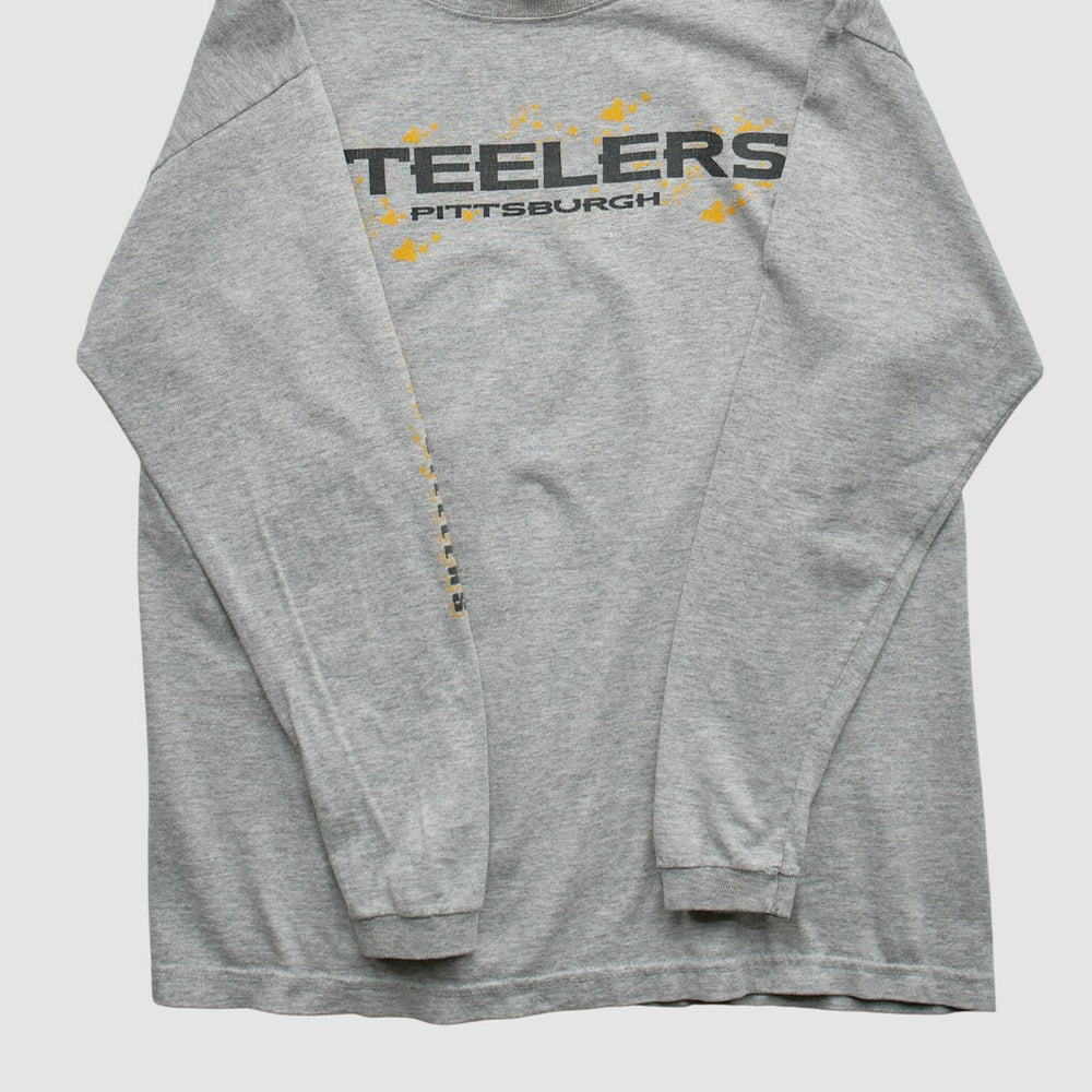 Pittsburgh Steelers Starter 90s Long Sleeve T-shirt - Heather Gray Vintage outlet
