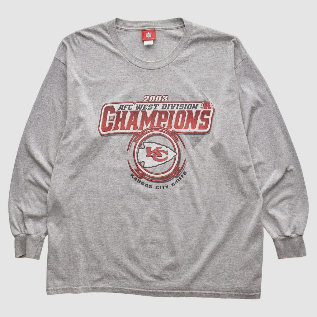 Kansas City Chiefs NFL 2003 Long Sleeve T-shirt - Heather Gray Vintage discount