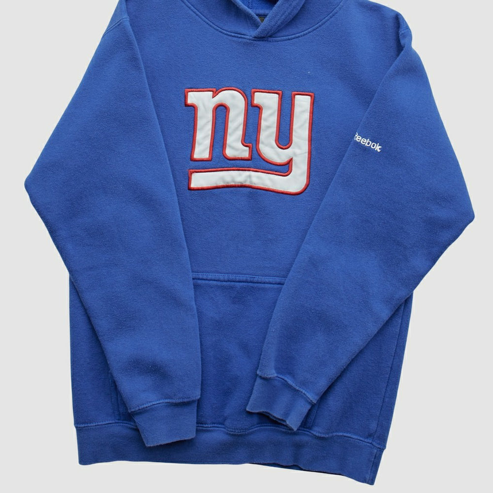 New York Giants Reebok 2000s Hooded Pullover Sweatshirt - Blue Vintage for sale