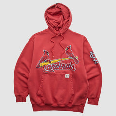 St. Louis Cardinals Stitches 2000s Hooded Pullover Sweatshirt - Red Vintage