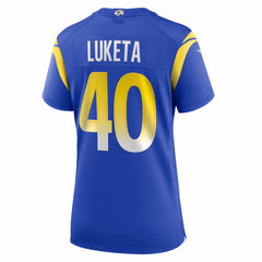 Jesse Luketa Los Angeles Rams Women's Team Game Jersey - Royal | Nike online
