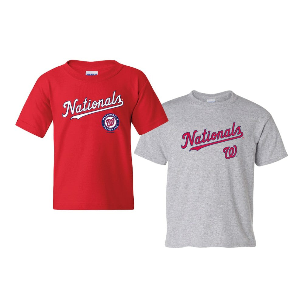 Washington Nationals Soft as a Grape Youth 2-Pack Logo T-Shirt Set - Red/Heather Gray