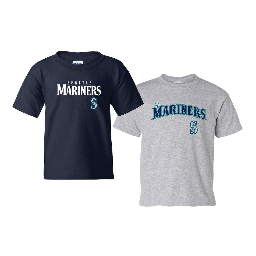 Seattle Mariners Soft as a Grape Youth 2-Pack Logo T-Shirt Set - Navy/Gray