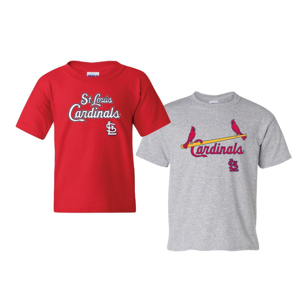 St. Louis Cardinals Soft as a Grape Youth 2-Pack Logo T-Shirt Set - Red/Gray