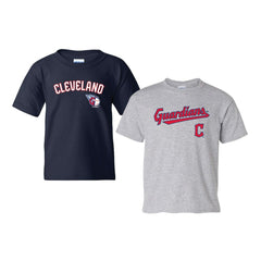 Cleveland Guardians Soft as a Grape Youth 2-Pack Logo T-Shirt Set - Navy/Gray