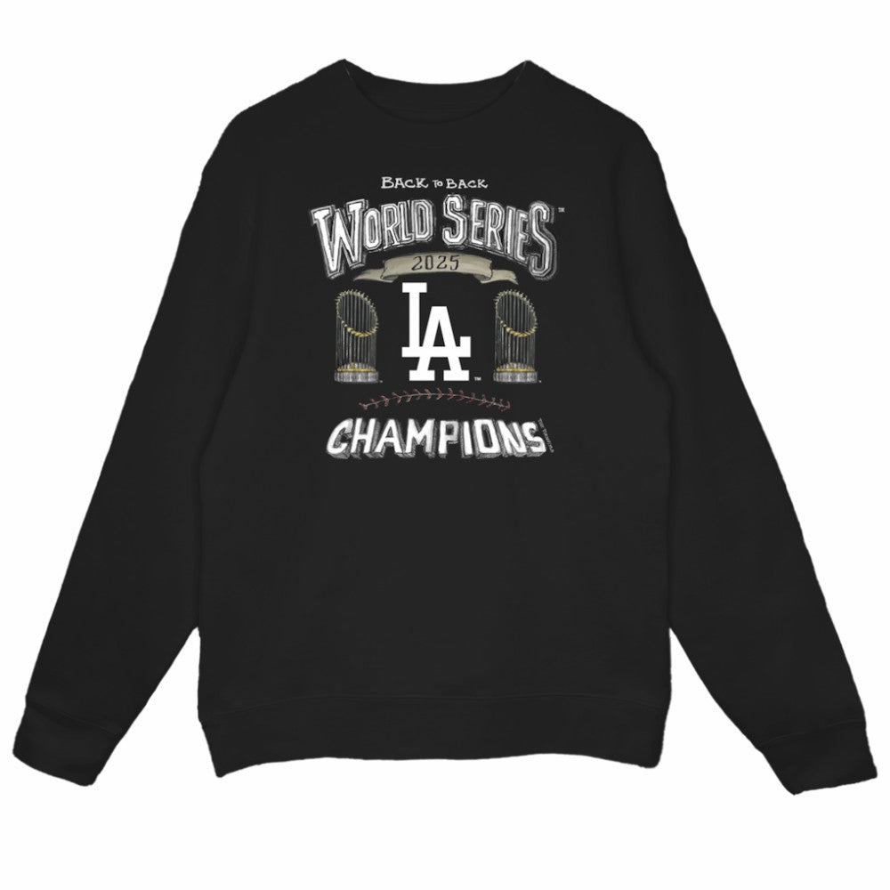 Los Angeles Dodgers Tiny Turnip Women's 2025 World Series Champions Sweatshirt - Black