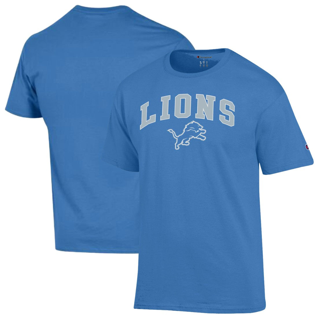 Detroit Lions Champion Arch Over Logo T-Shirt - Blue for sale