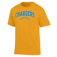 Los Angeles Chargers Champion Arch Over Logo T-Shirt - Gold on sale