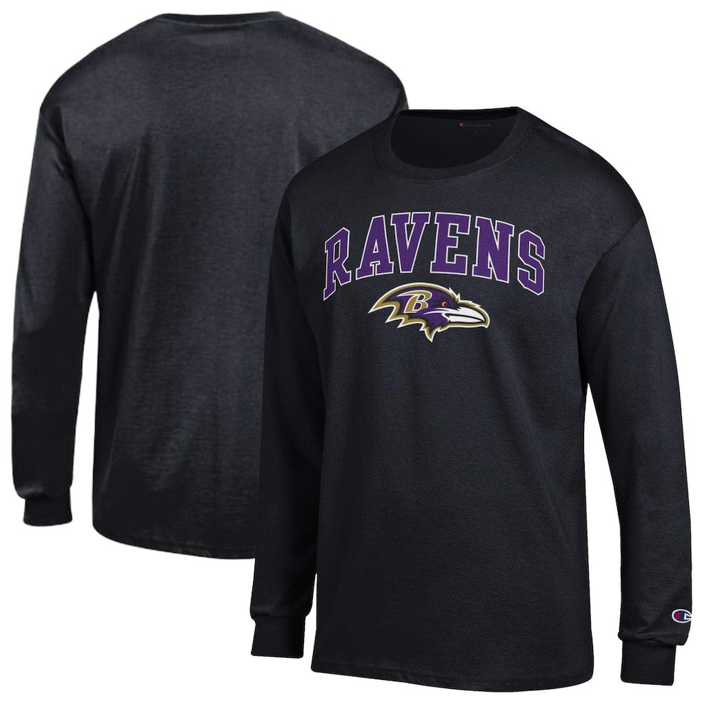 Baltimore Ravens Champion Arch Over Logo Long Sleeve T-Shirt - Black discount