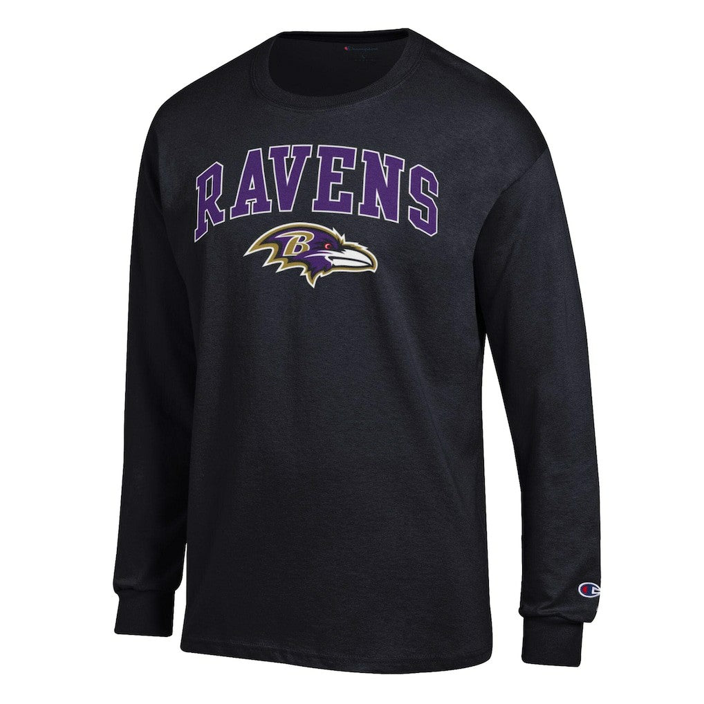 Baltimore Ravens Champion Arch Over Logo Long Sleeve T-Shirt - Black discount