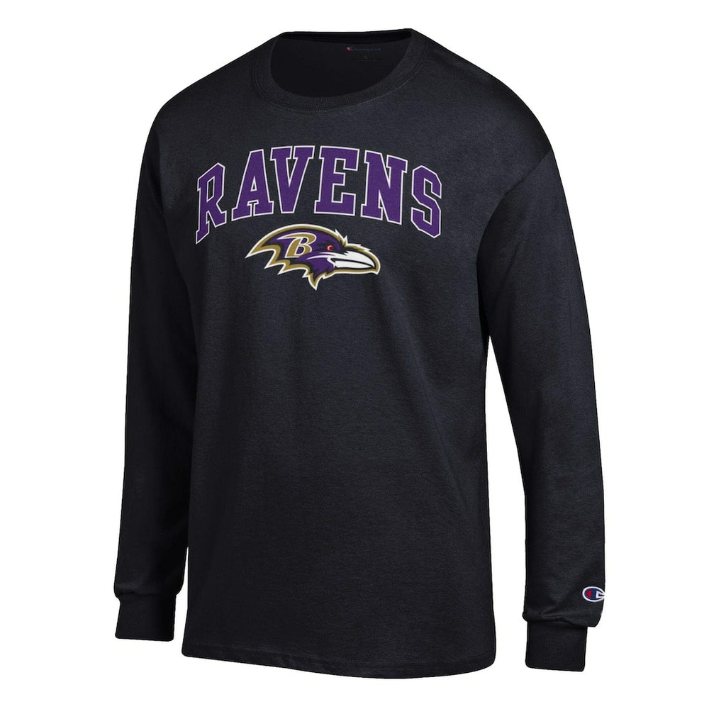 Baltimore Ravens Champion Arch Over Logo Long Sleeve T-Shirt - Black discount