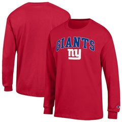New York Giants Champion Arch Over Logo Long Sleeve T-Shirt - Red outlet