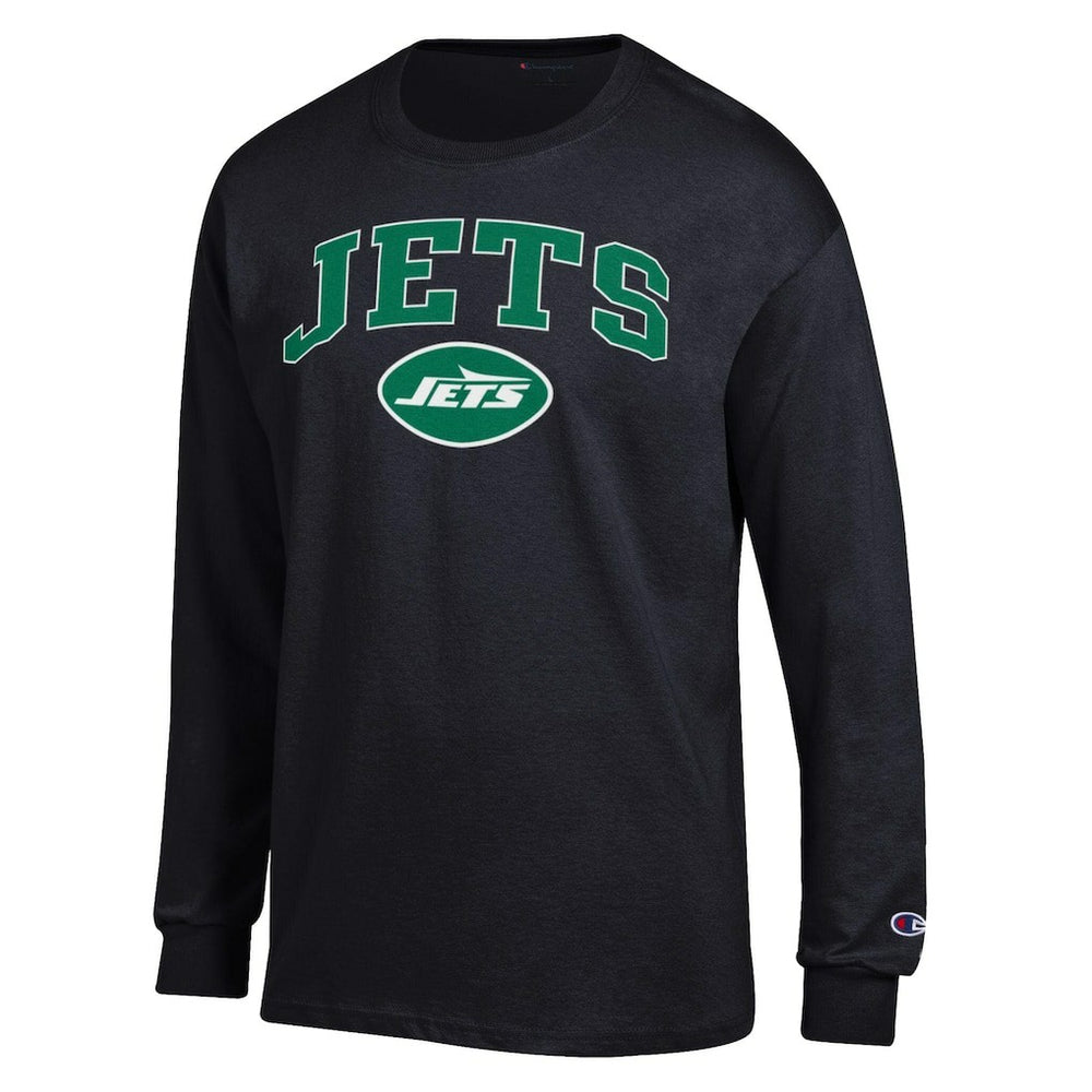 New York Jets Champion Arch Over Logo Long Sleeve T-Shirt - Black discount