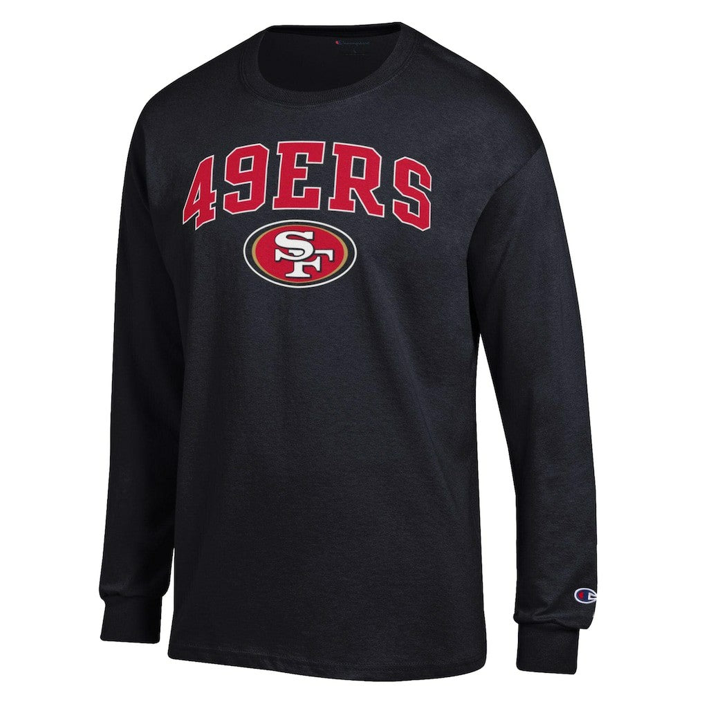 San Francisco 49ers Champion Arch Over Logo Long Sleeve T-Shirt - Black on sale
