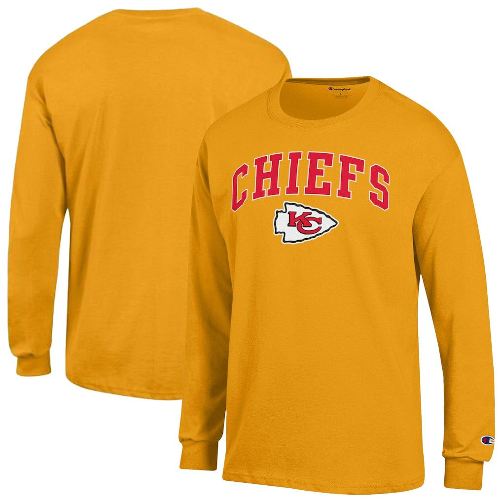 Kansas City Chiefs Champion Arch Over Logo Long Sleeve T-Shirt - Gold sale