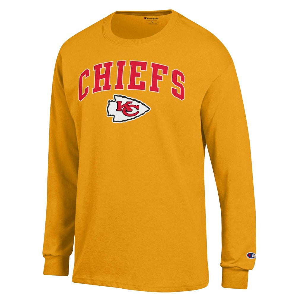 Kansas City Chiefs Champion Arch Over Logo Long Sleeve T-Shirt - Gold sale