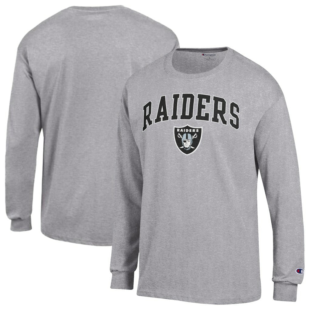 Las Vegas Raiders Champion Arch Over Logo Long Sleeve T-Shirt - Gray cheap