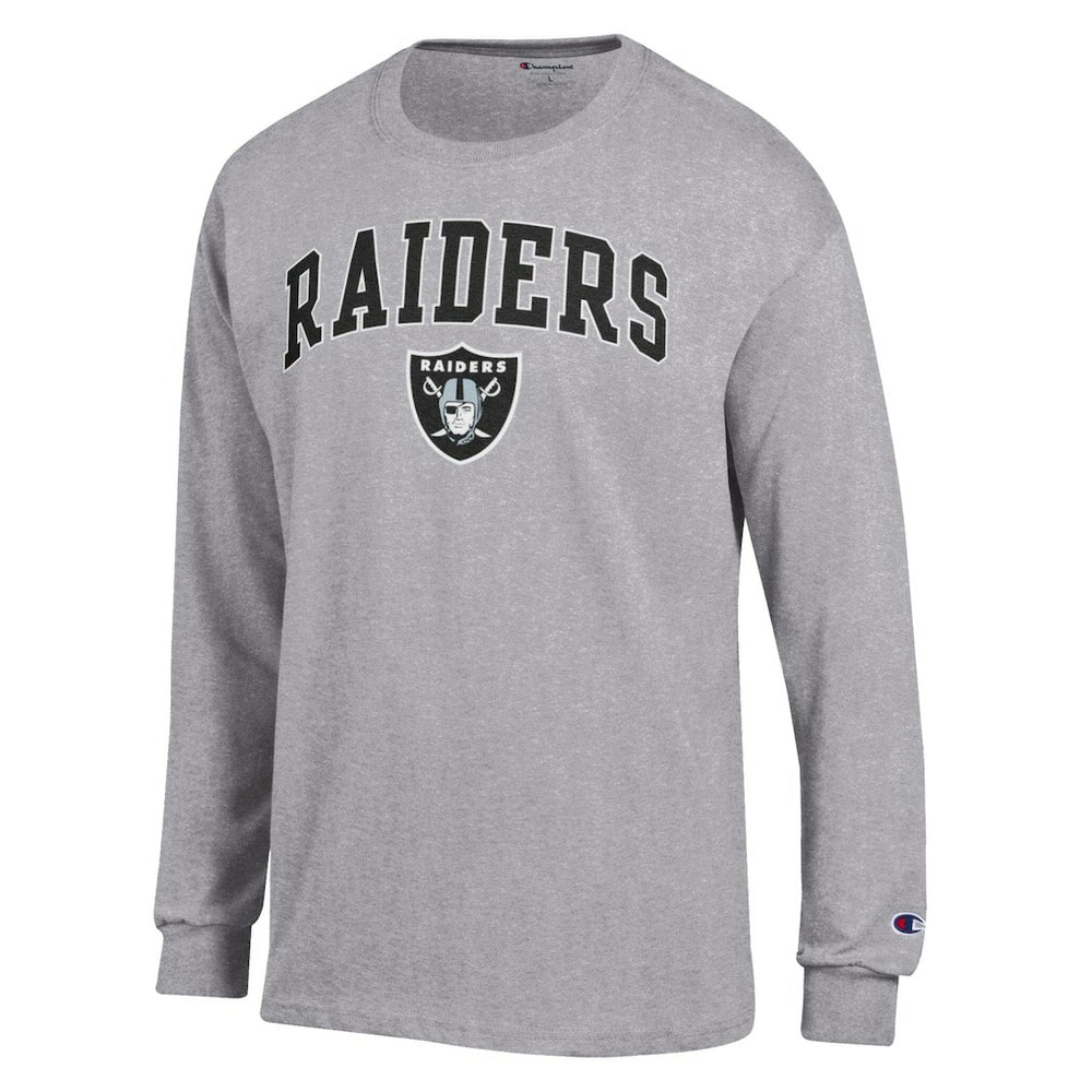 Las Vegas Raiders Champion Arch Over Logo Long Sleeve T-Shirt - Gray cheap