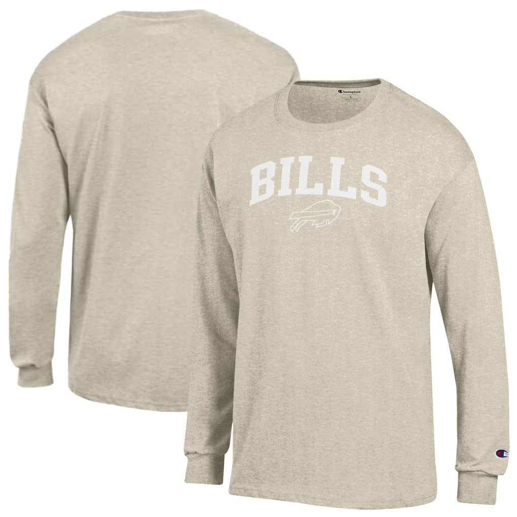 Buffalo Bills Champion White Ink Jersey Long Sleeve T-Shirt - Oatmeal on sale