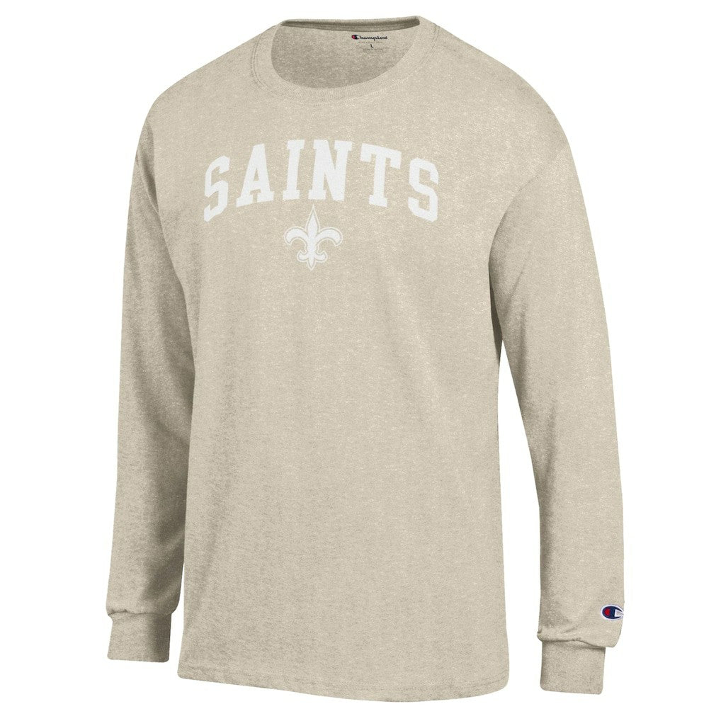 New Orleans Saints Champion White Ink Jersey Long Sleeve T-Shirt - Oatmeal for sale