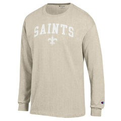 New Orleans Saints Champion White Ink Jersey Long Sleeve T-Shirt - Oatmeal for sale