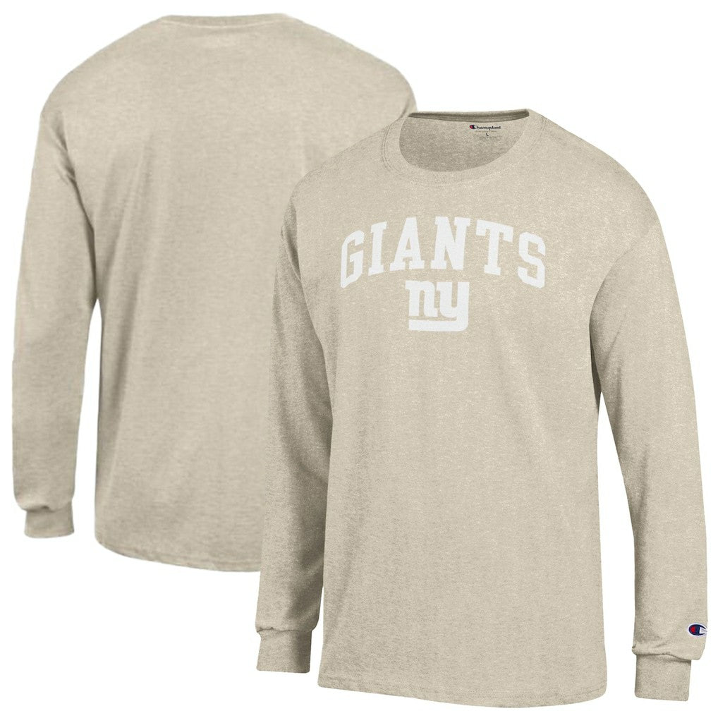 New York Giants Champion White Ink Jersey Long Sleeve T-Shirt - Oatmeal outlet