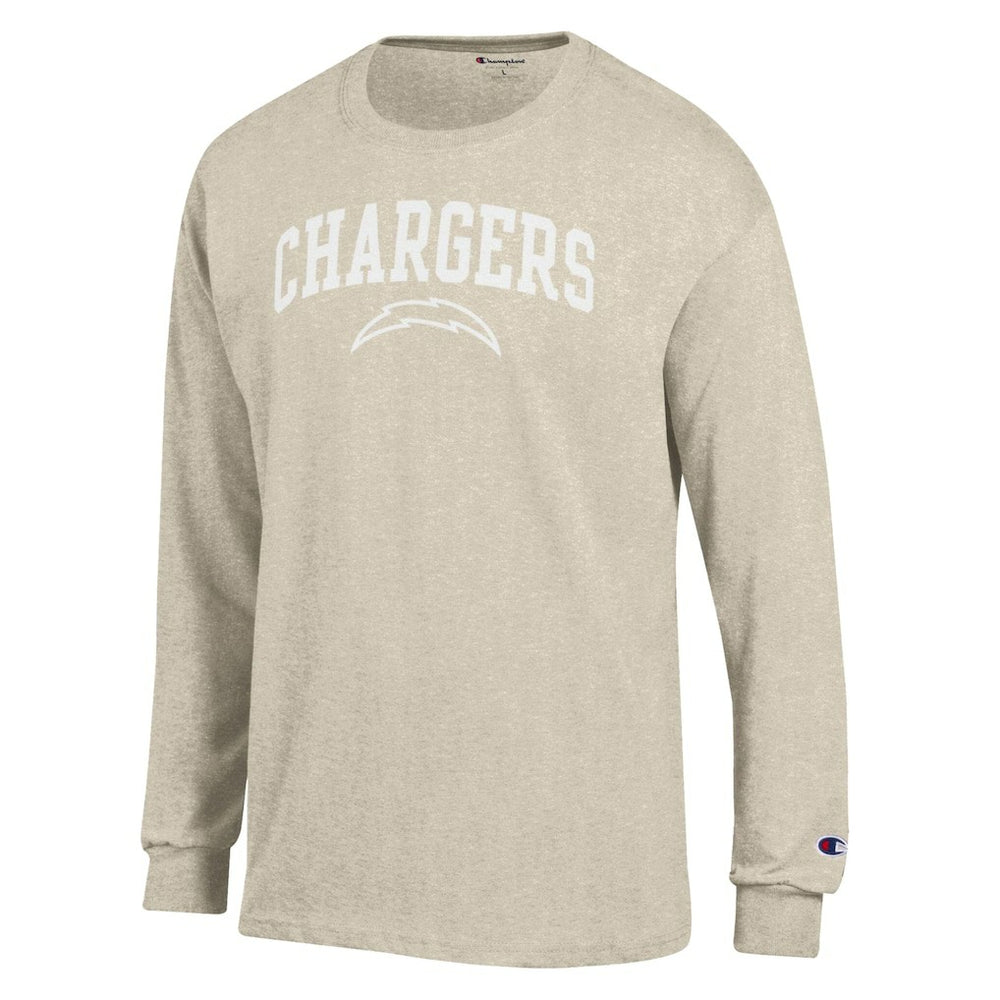 Los Angeles Chargers Champion White Ink Jersey Long Sleeve T-Shirt - Oatmeal sale