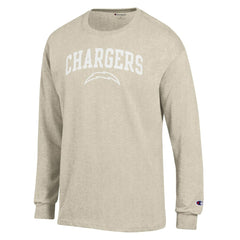 Los Angeles Chargers Champion White Ink Jersey Long Sleeve T-Shirt - Oatmeal sale