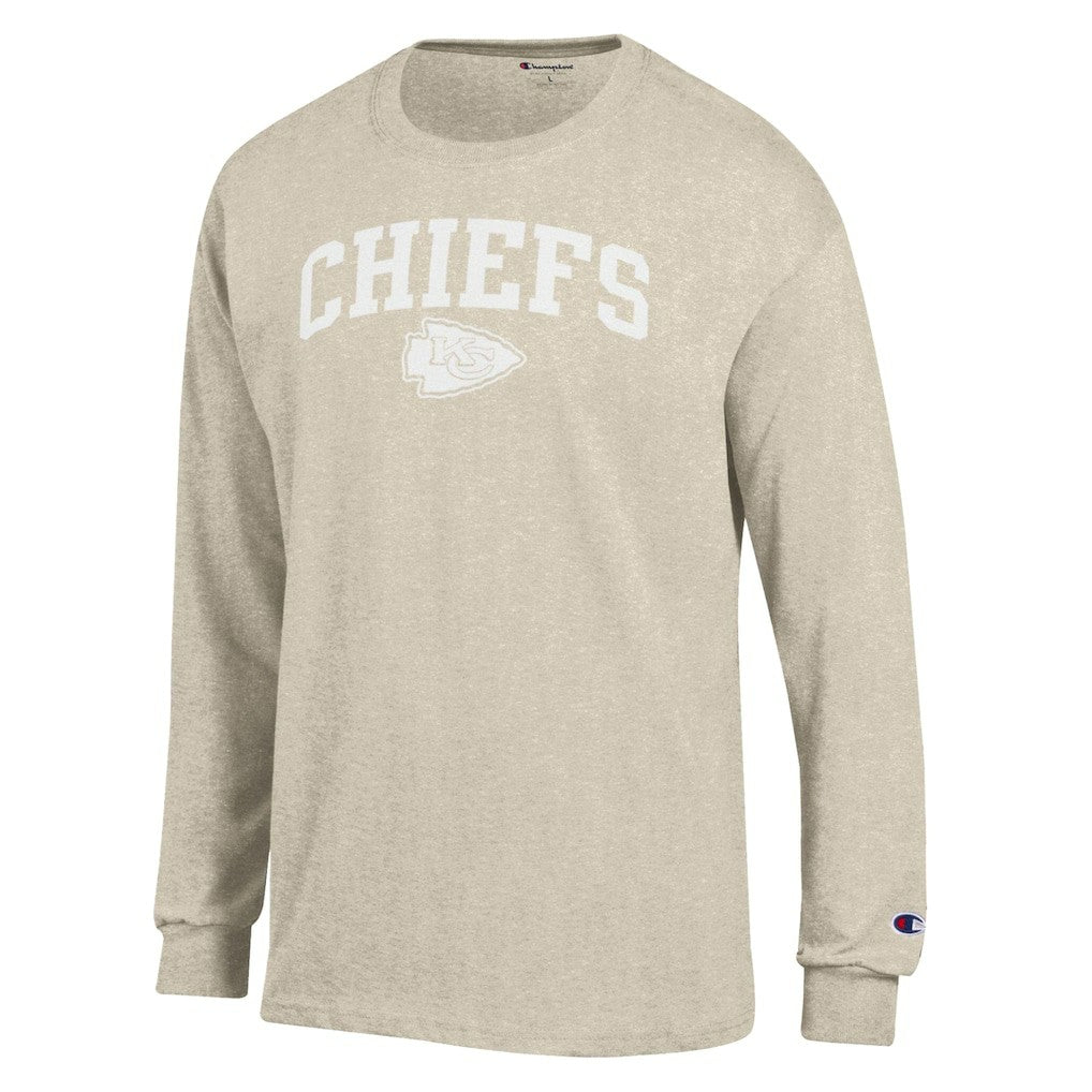 Kansas City Chiefs Champion White Ink Jersey Long Sleeve T-Shirt - Oatmeal for sale