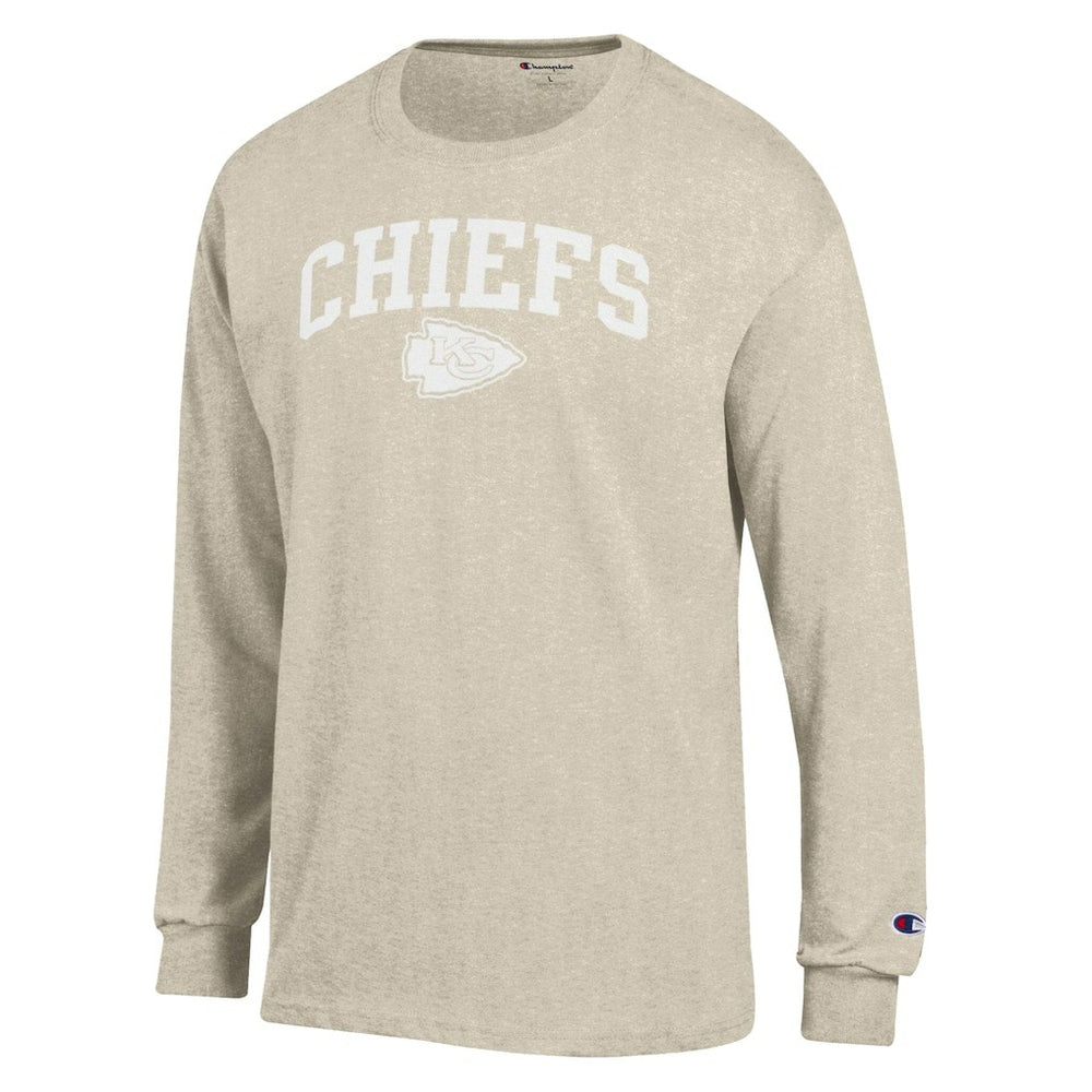 Kansas City Chiefs Champion White Ink Jersey Long Sleeve T-Shirt - Oatmeal for sale