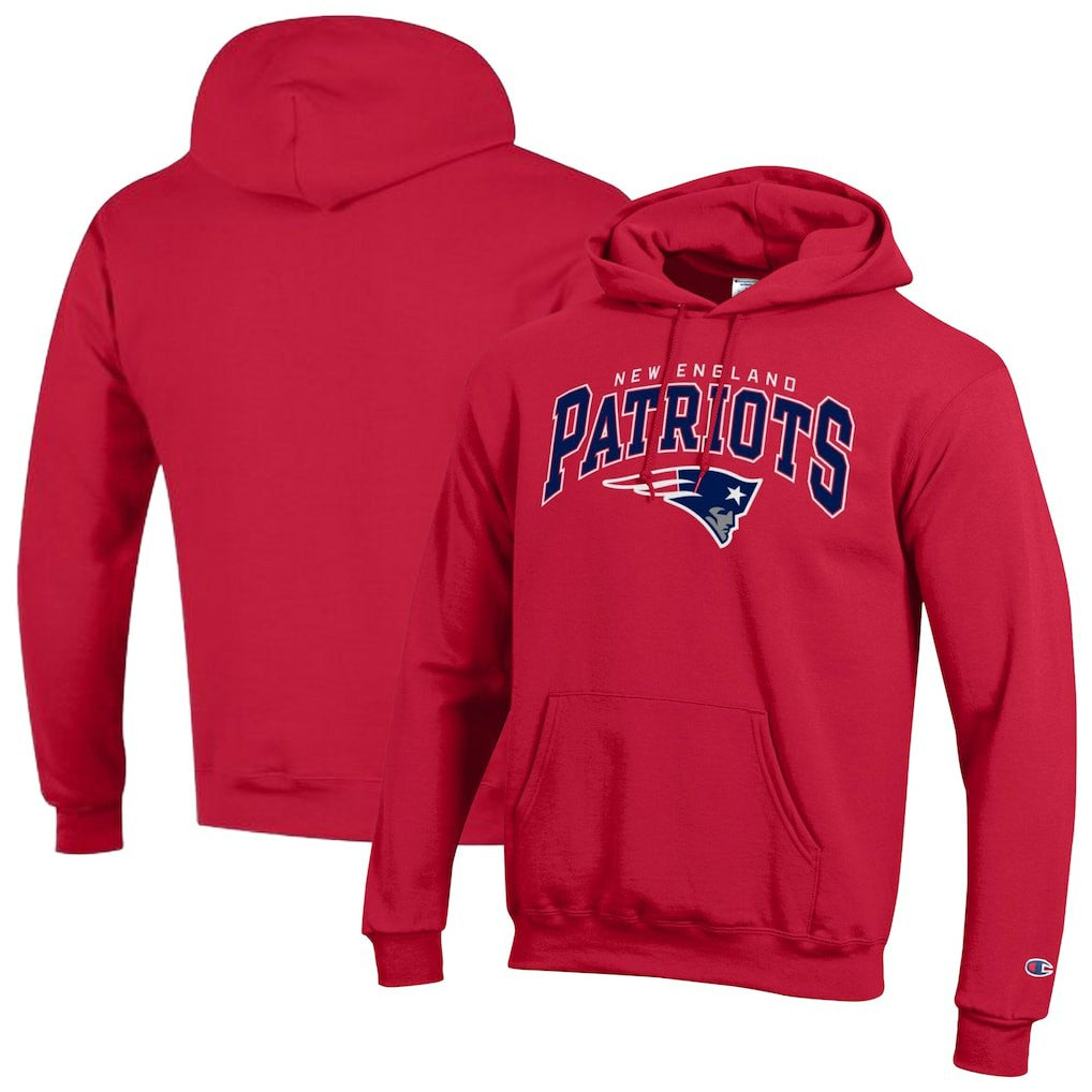 New England Patriots Champion Powerblend Arch over Logo Hoodie - Red outlet