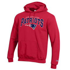 New England Patriots Champion Powerblend Arch over Logo Hoodie - Red outlet