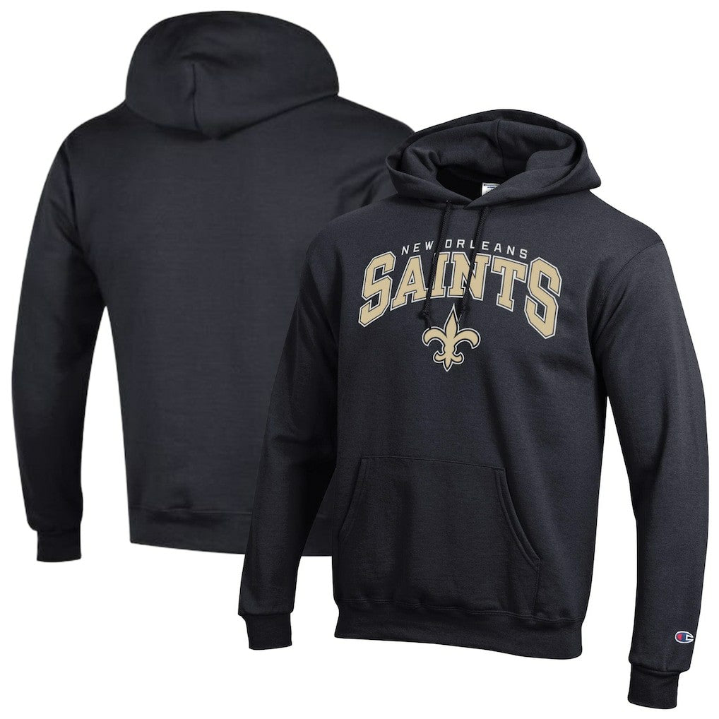New Orleans Saints Champion Powerblend Arch over Logo Hoodie - Black sale