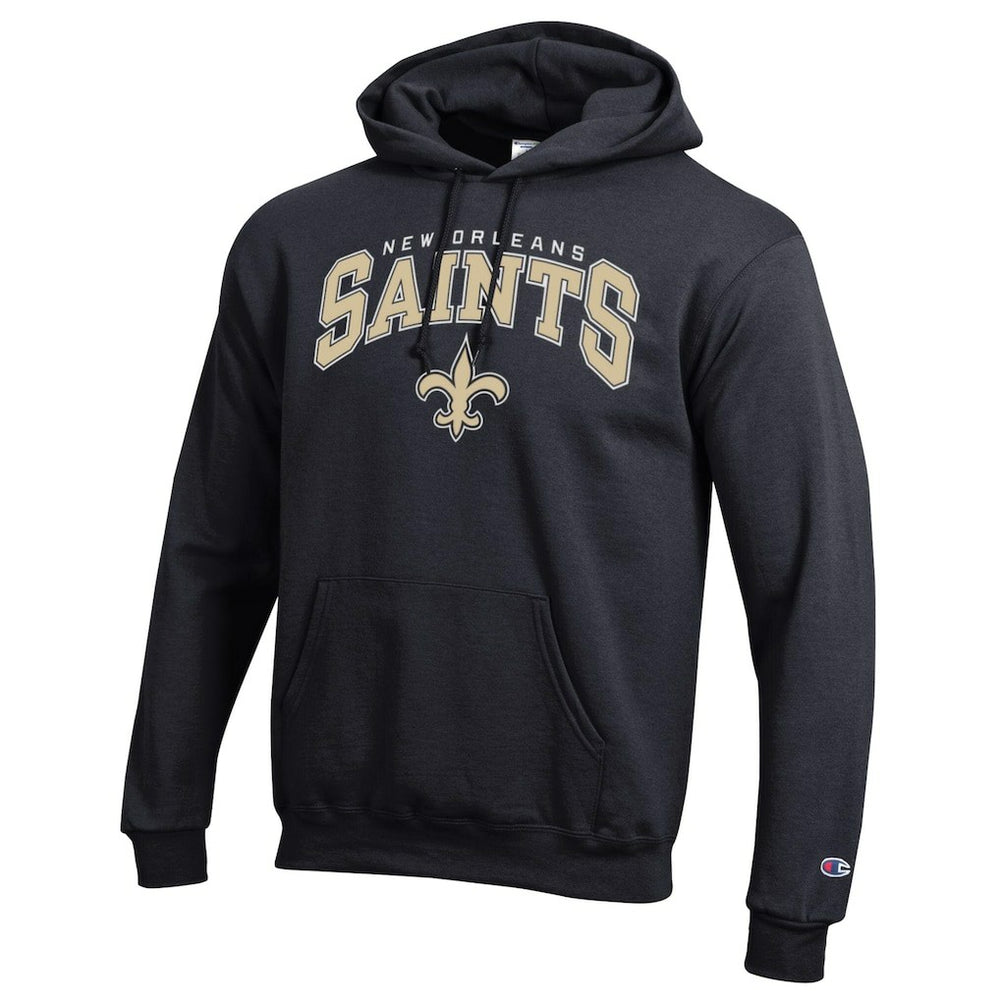 New Orleans Saints Champion Powerblend Arch over Logo Hoodie - Black sale