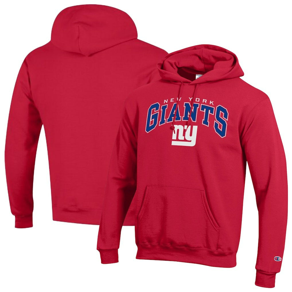 New York Giants Champion Powerblend Arch over Logo Hoodie - Red on sale