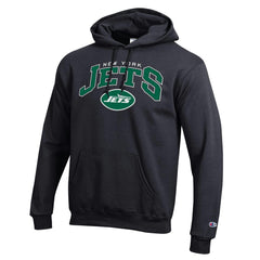 New York Jets Champion Powerblend Arch over Logo Hoodie - Black sale
