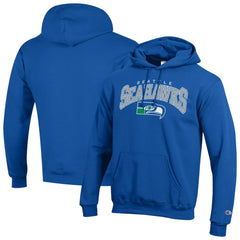 Seattle Seahawks Champion Powerblend Arch over Logo Hoodie - Royal cheap