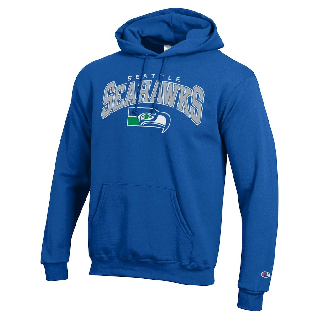Seattle Seahawks Champion Powerblend Arch over Logo Hoodie - Royal cheap