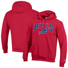 Buffalo Bills Champion Powerblend Arch over Logo Hoodie - Red for sale